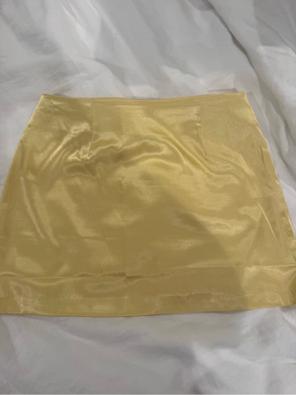 Daily Drills Yellow Satin Mini Skirt